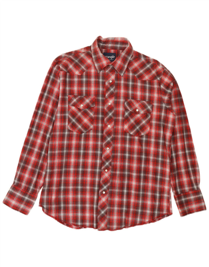 Camicia da uomo in flanella western Wrangler, cotone a quadri rossi grandi
