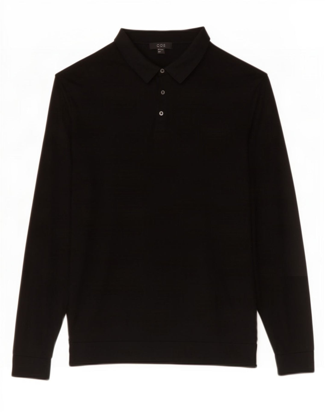 Maglione Cos da uomo con collo a polo, grande, in seta nera