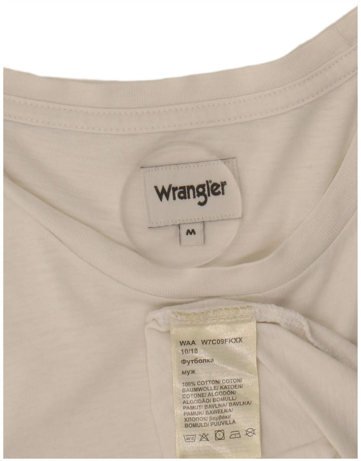 T-shirt grafica da uomo Wrangler Top in cotone bianco medio