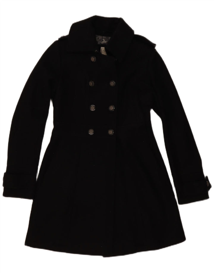 Cappotto doppiopetto da donna Guess UK 10 piccolo in lana nera