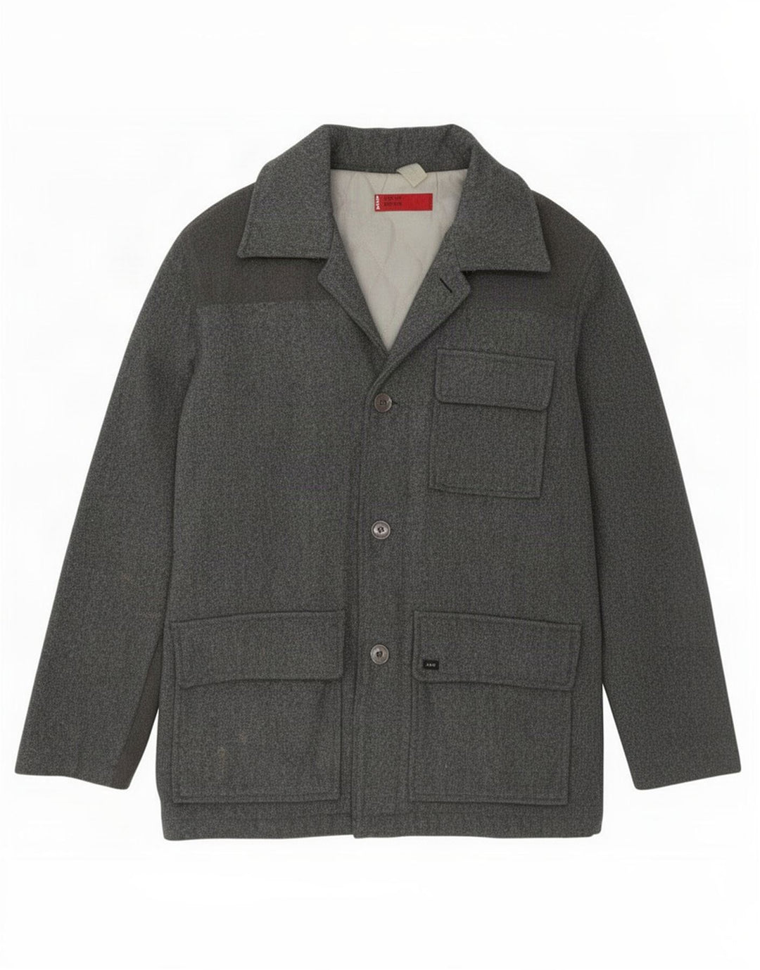 Cappotto giacca a vento a 3 bottoni da uomo Levi's UK 38 Lana grigio medio