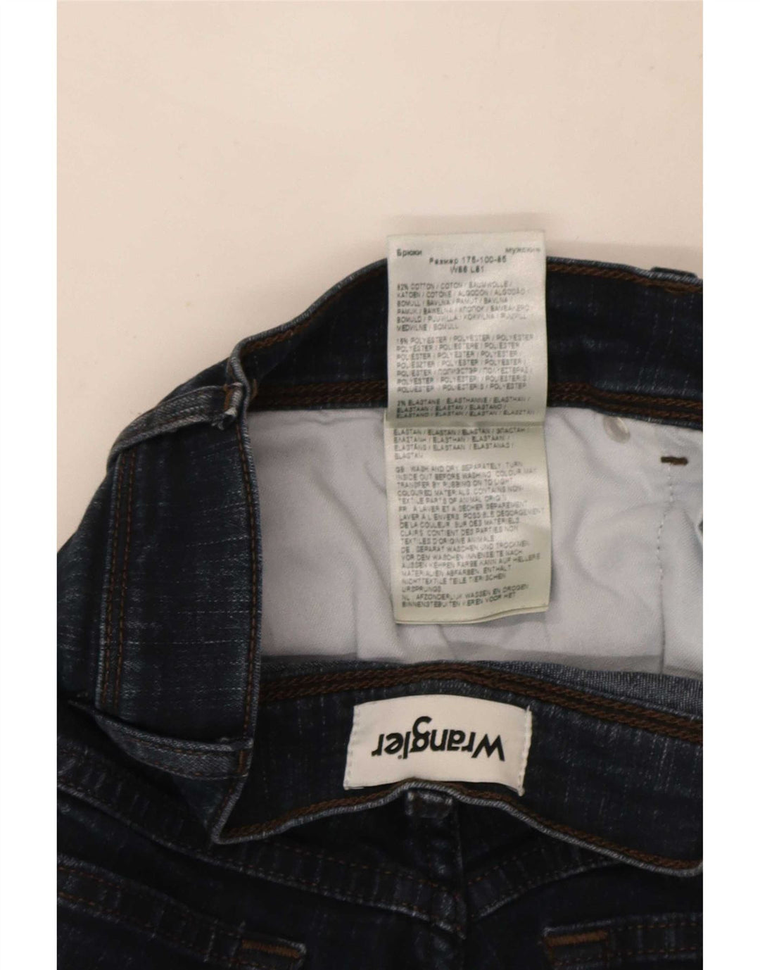 Jeans dritti da uomo Wrangler Texas W34 L32 cotone blu navy