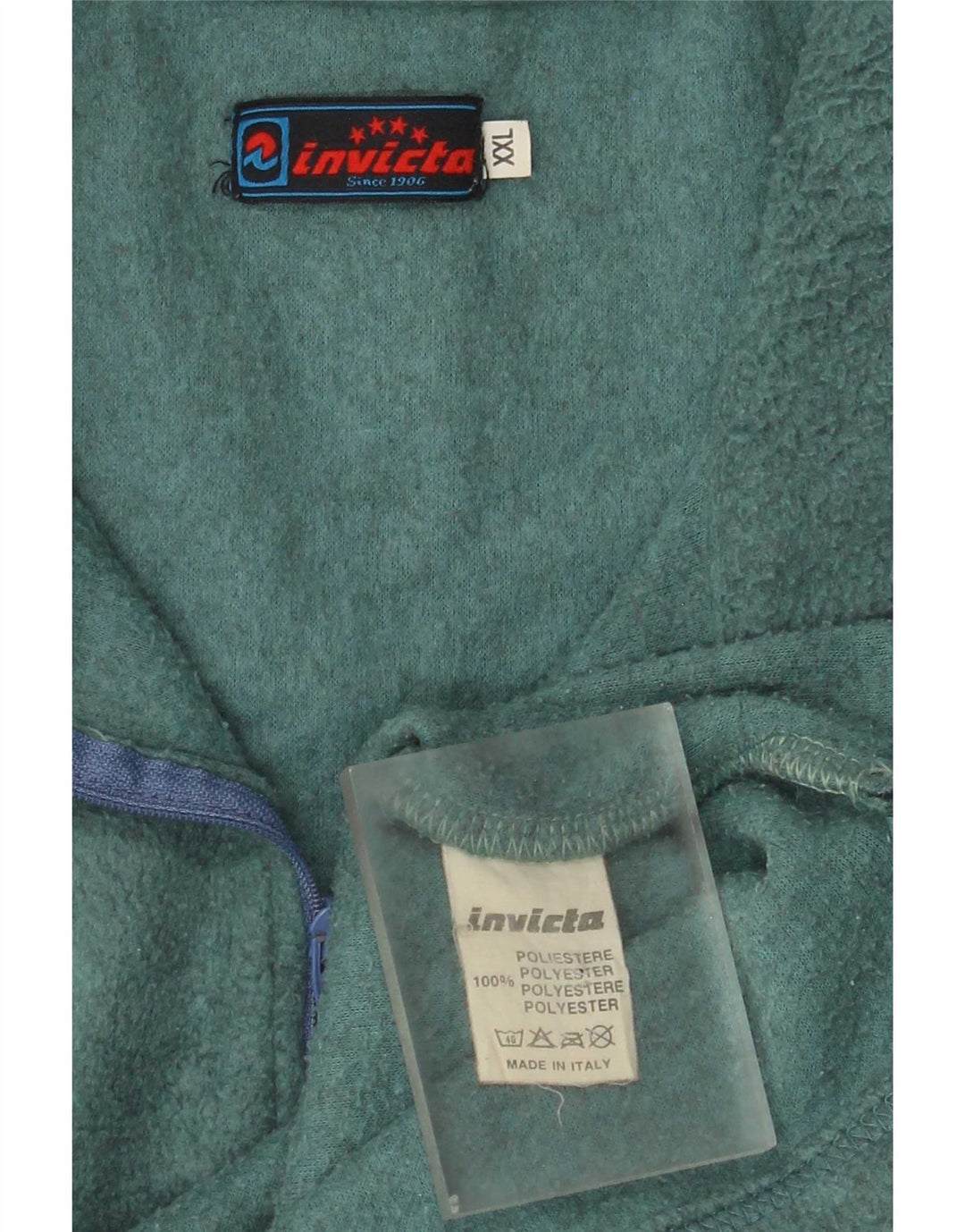 Maglione in pile da uomo con zip e collo Invicta 2XL verde poliestere