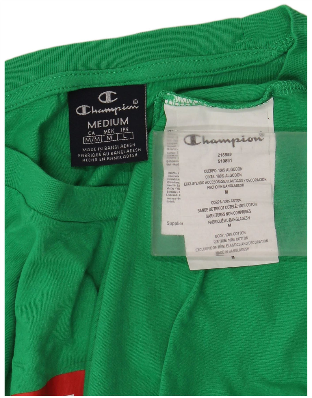 T-shirt grafica da uomo Champion Top in cotone verde medio