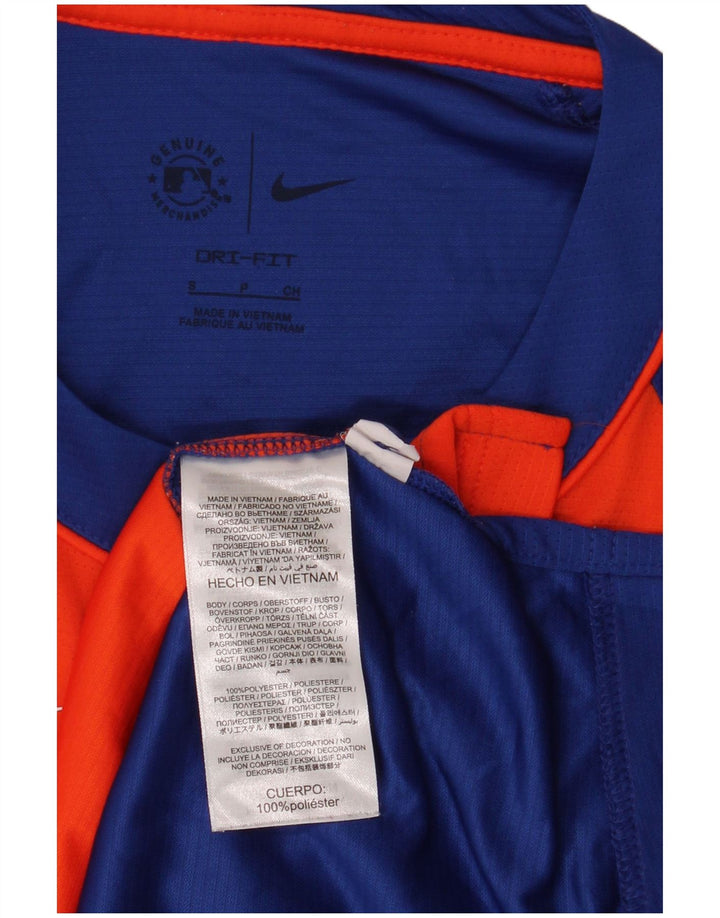 T-shirt da uomo Nike New York Mets, piccola, in poliestere color block arancione