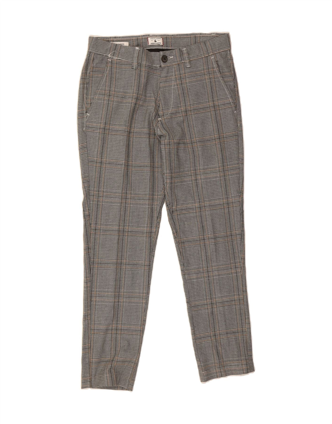 JACK & JONES Mens Marco Slim Suit Trousers W31 L27 Grey Houndstooth Vintage Jack & Jones and Second-Hand Jack & Jones from Messina Hembry 