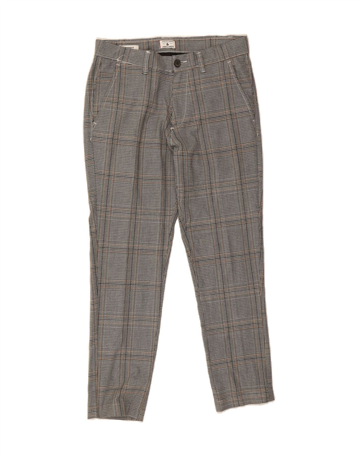 JACK & JONES Mens Marco Slim Suit Trousers W31 L27 Grey Houndstooth Vintage Jack & Jones and Second-Hand Jack & Jones from Messina Hembry 