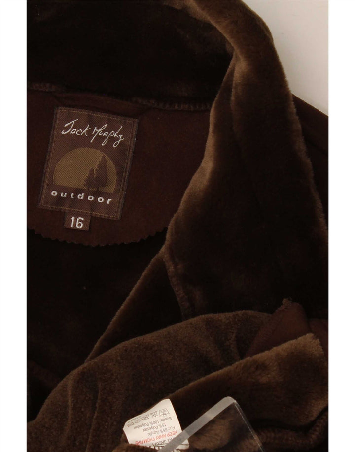 Giacca Sherpa da donna Jack Murphy UK 16 Large Marrone Poliestere