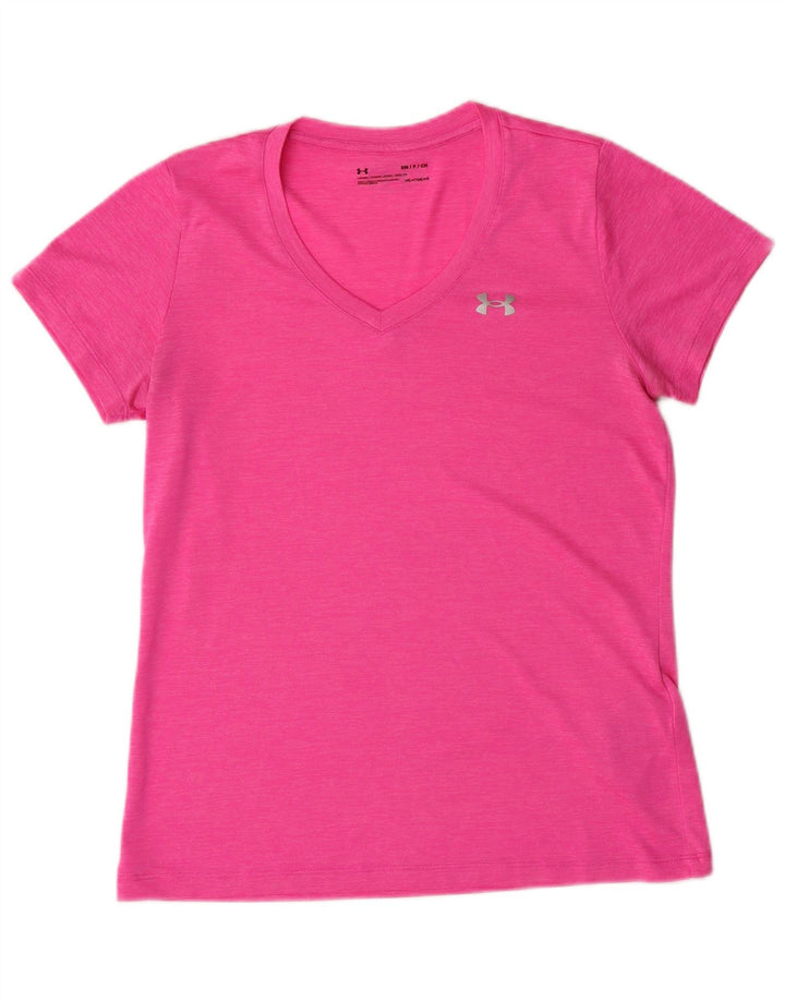 Maglietta da donna UNDER ARMOUR Heat Gear Top UK 10 piccola poliestere rosa