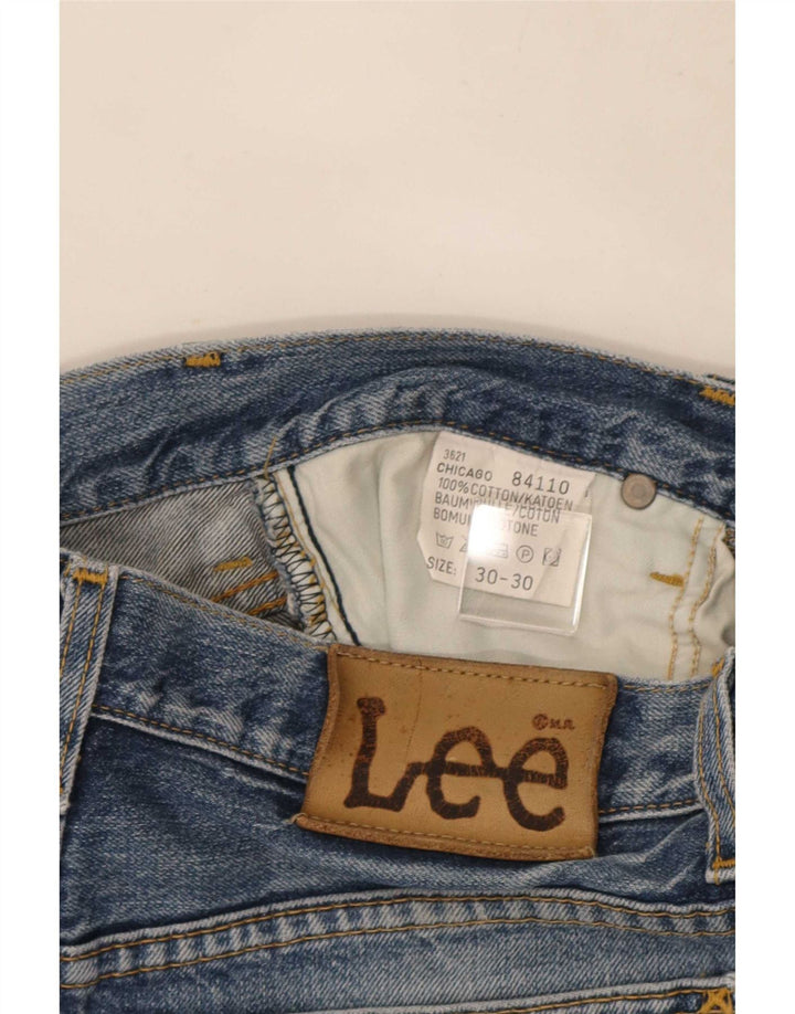 Pantaloncini Lee da uomo in denim invecchiato Chicago W30 cotone blu medio