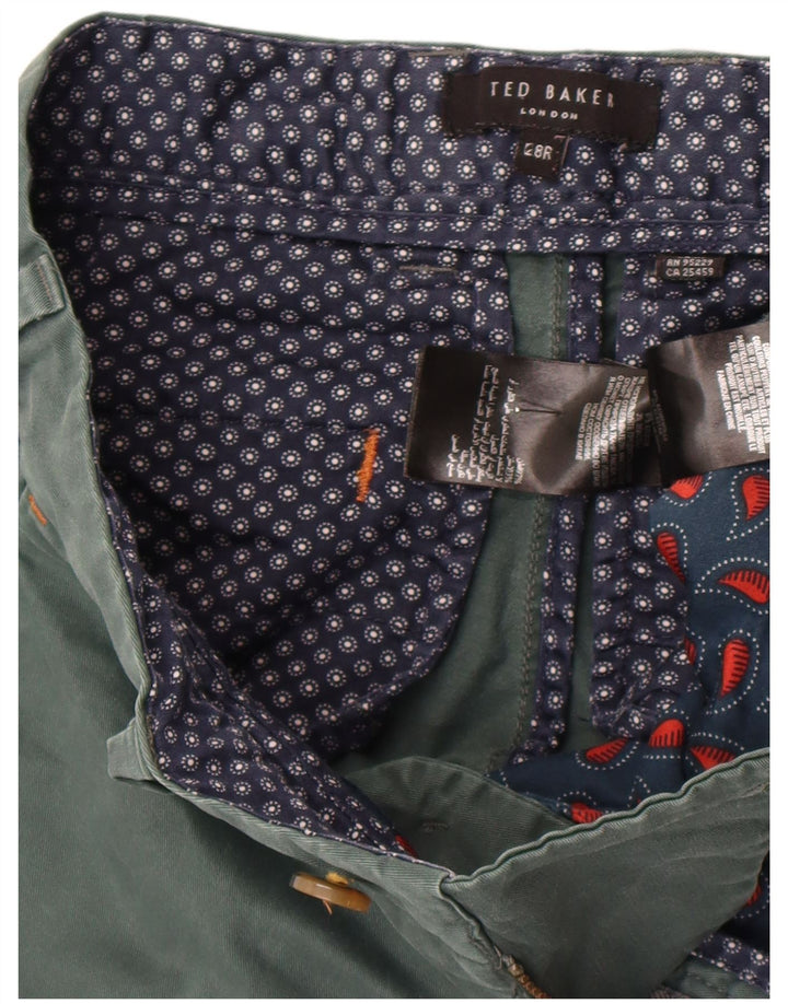 Pantaloni chino slim da uomo Ted Baker W28 L31 cotone verde