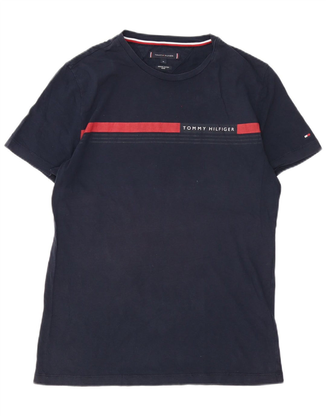 TOMMY HILFIGER T-shirt da uomo Top in cotone color block medio blu navy