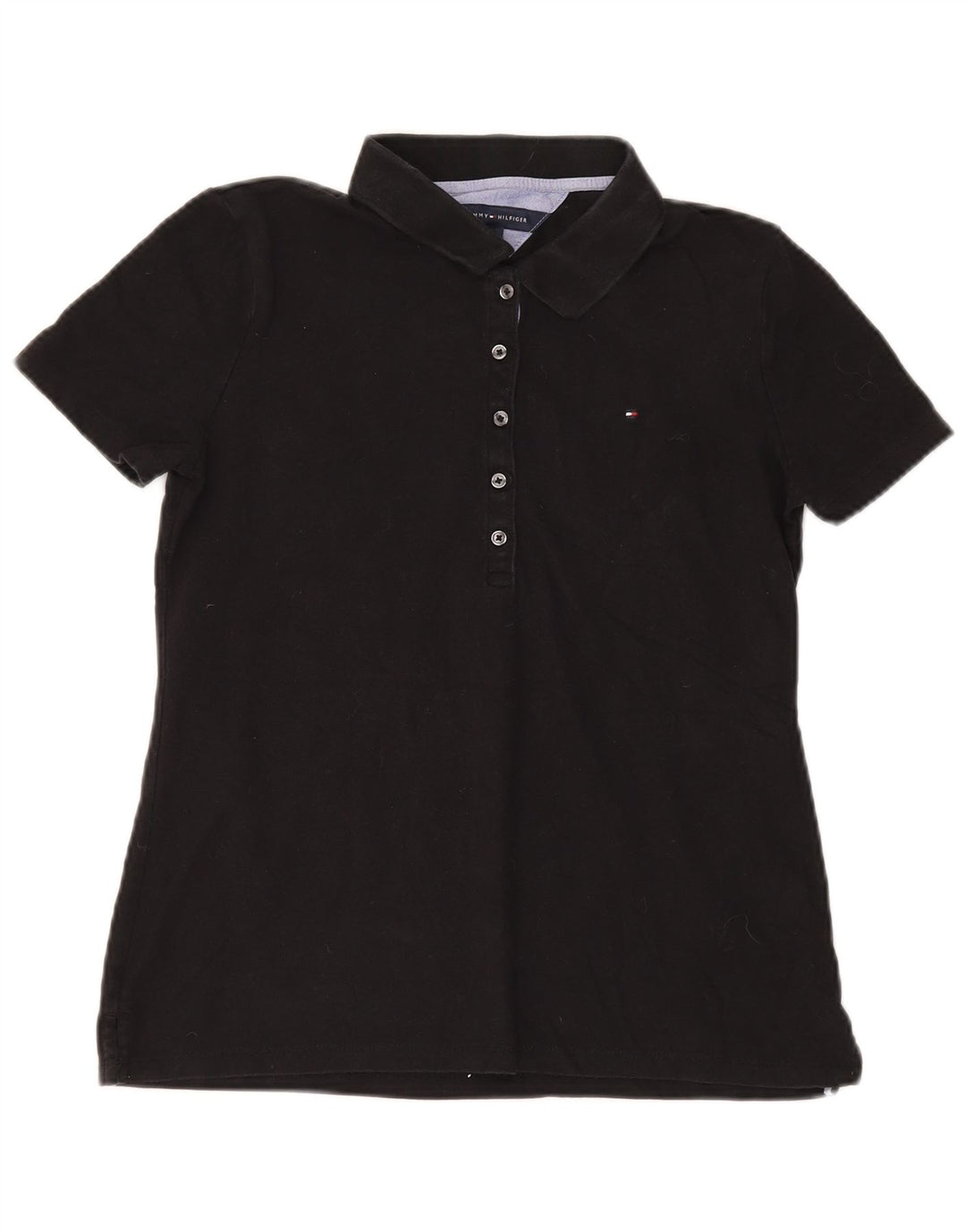 Polo da donna Tommy Hilfiger UK 12 cotone medio nero