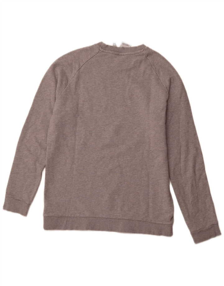 Felpa grafica da uomo ADIDAS, maglione sportivo in cotone grigio medio