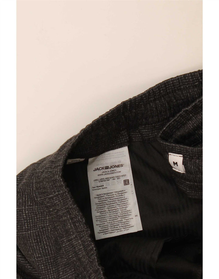 Pantaloni chino slim da uomo Jack & Jones medi W32 L30 poliestere a quadri grigi