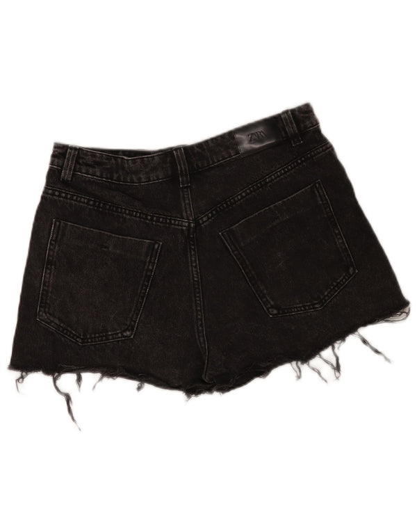 Pantaloncini di jeans da donna Zara EU 40 medi W30 cotone nero