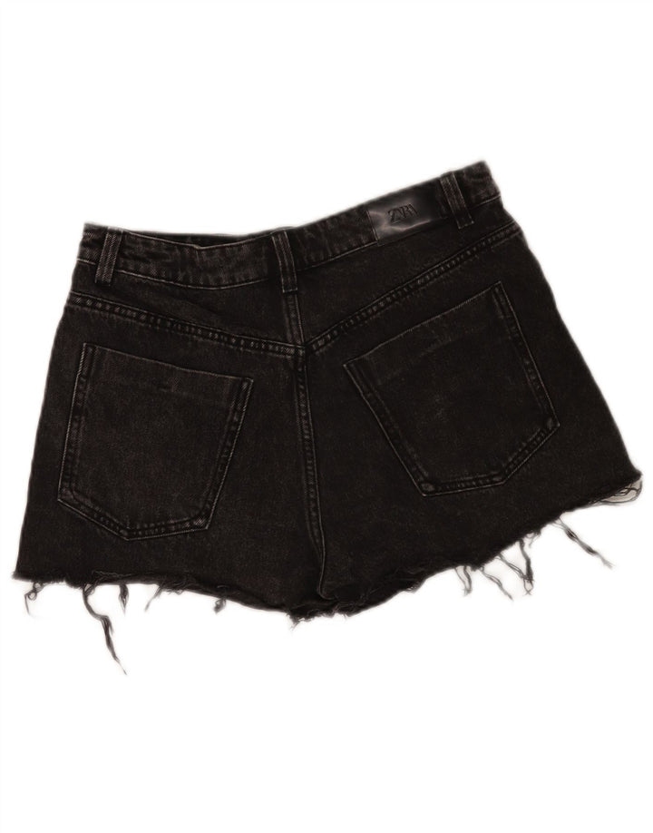 Pantaloncini di jeans da donna Zara EU 40 medi W30 cotone nero