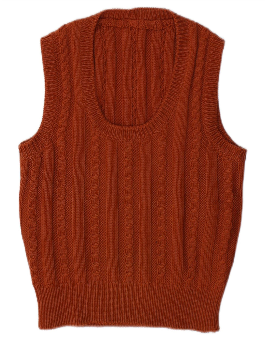 Canottiera vintage da donna UK 14 marrone medio