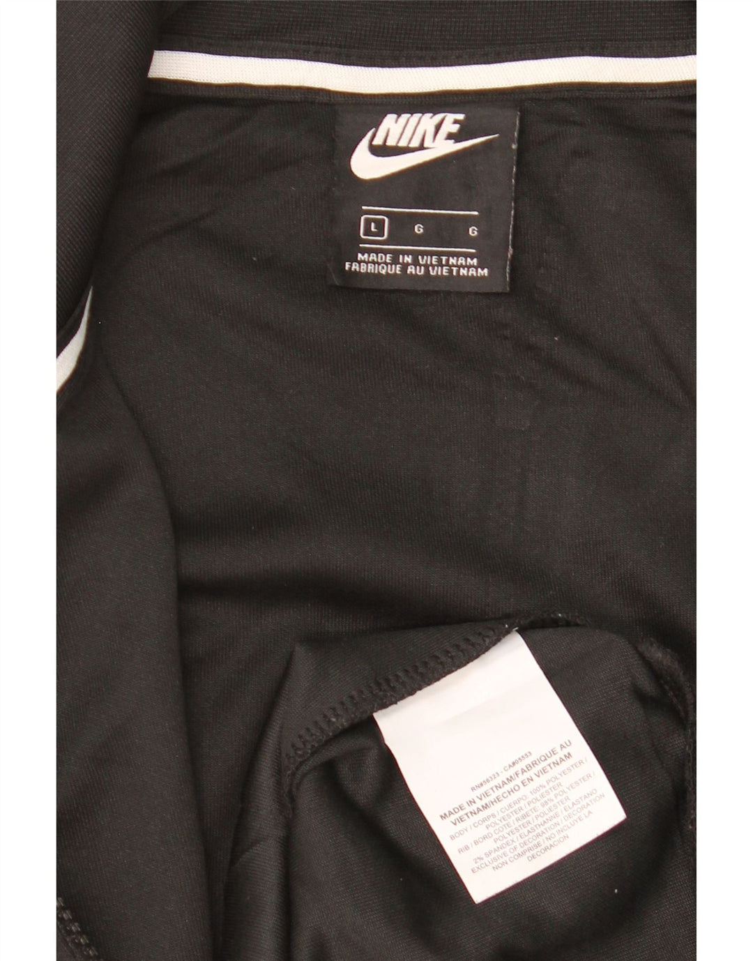 NIKE Giacca da tuta grafica da uomo, grande, in poliestere color block nero