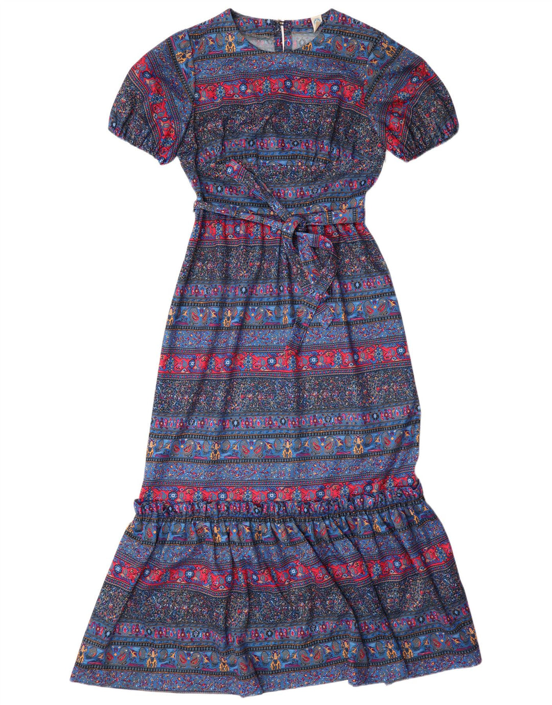 Abito lungo da donna VINTAGE UK 12 Paisley medio multicolore