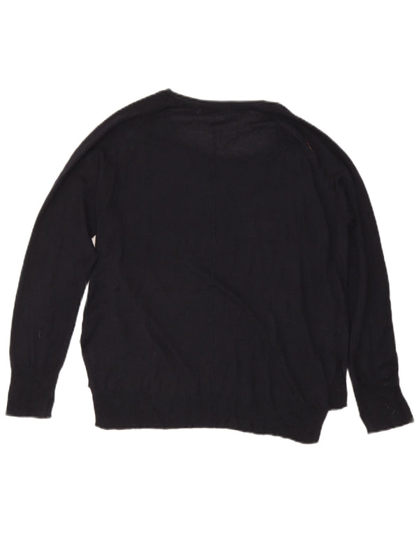 Maglione maglione con scollo a barca da donna Zara UK 14 blu navy medio