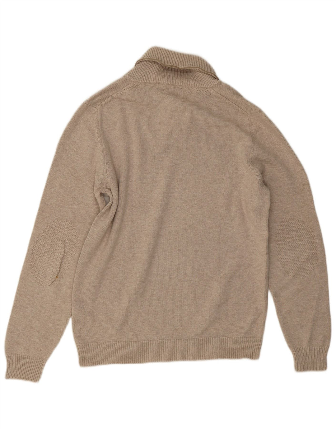 Massimo Dutti Maglione da uomo con collo a scialle grande in cotone beige