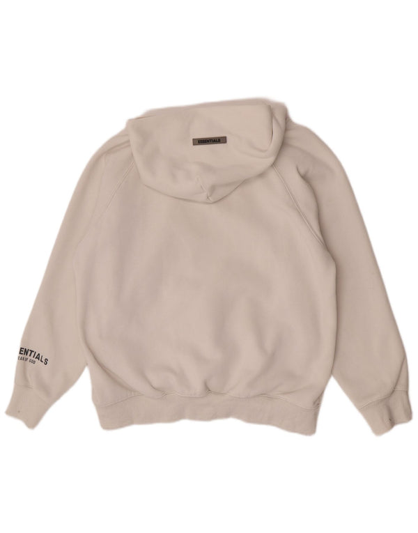 Felpa con cappuccio da donna Essentials con vestibilità comoda e grafica UK 10 piccola bianca