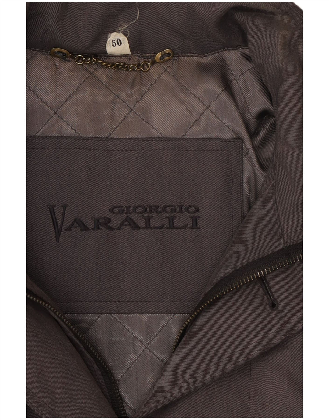 GIORGIO VARALLI Cappotto Giacca a Vento Uomo IT 50 Large Grigio