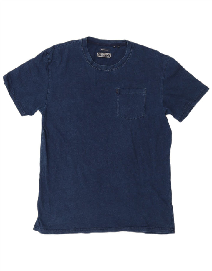 T-shirt da uomo SUPERDRY Top grande in cotone blu navy