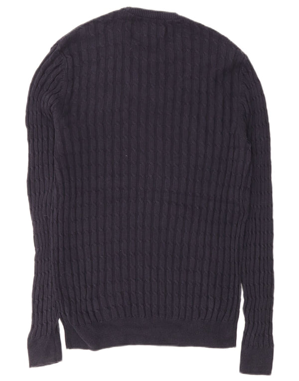 Maglione maglione girocollo da uomo Jack Wills piccolo in cotone blu navy