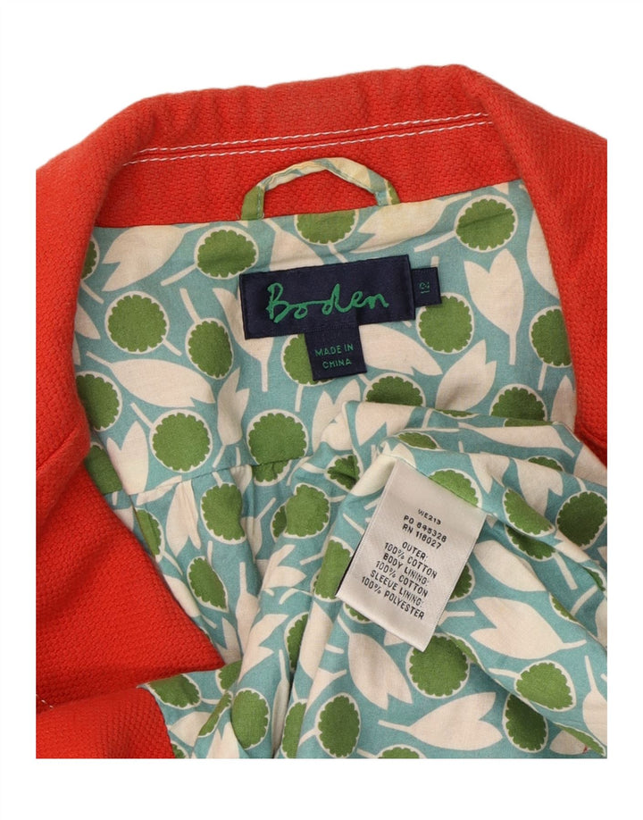 BODEN Womens 3 Button Blazer Jacket UK 12 Medium  Red Cotton Vintage Boden and Second-Hand Boden from Messina Hembry 