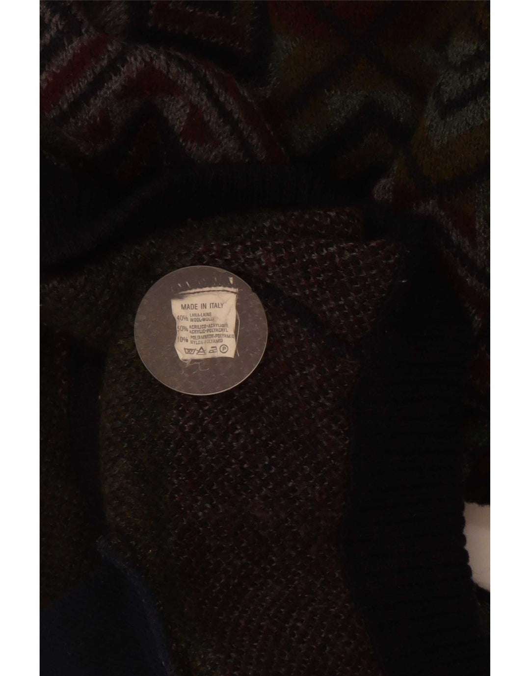 Maglione cardigan da uomo Pimet XL in lana geometrica multicolore