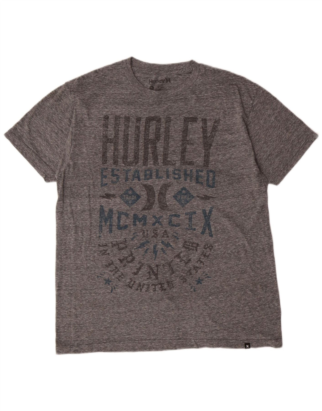 T-shirt grafica Hurley da uomo con vestibilità regolare, grigio medio