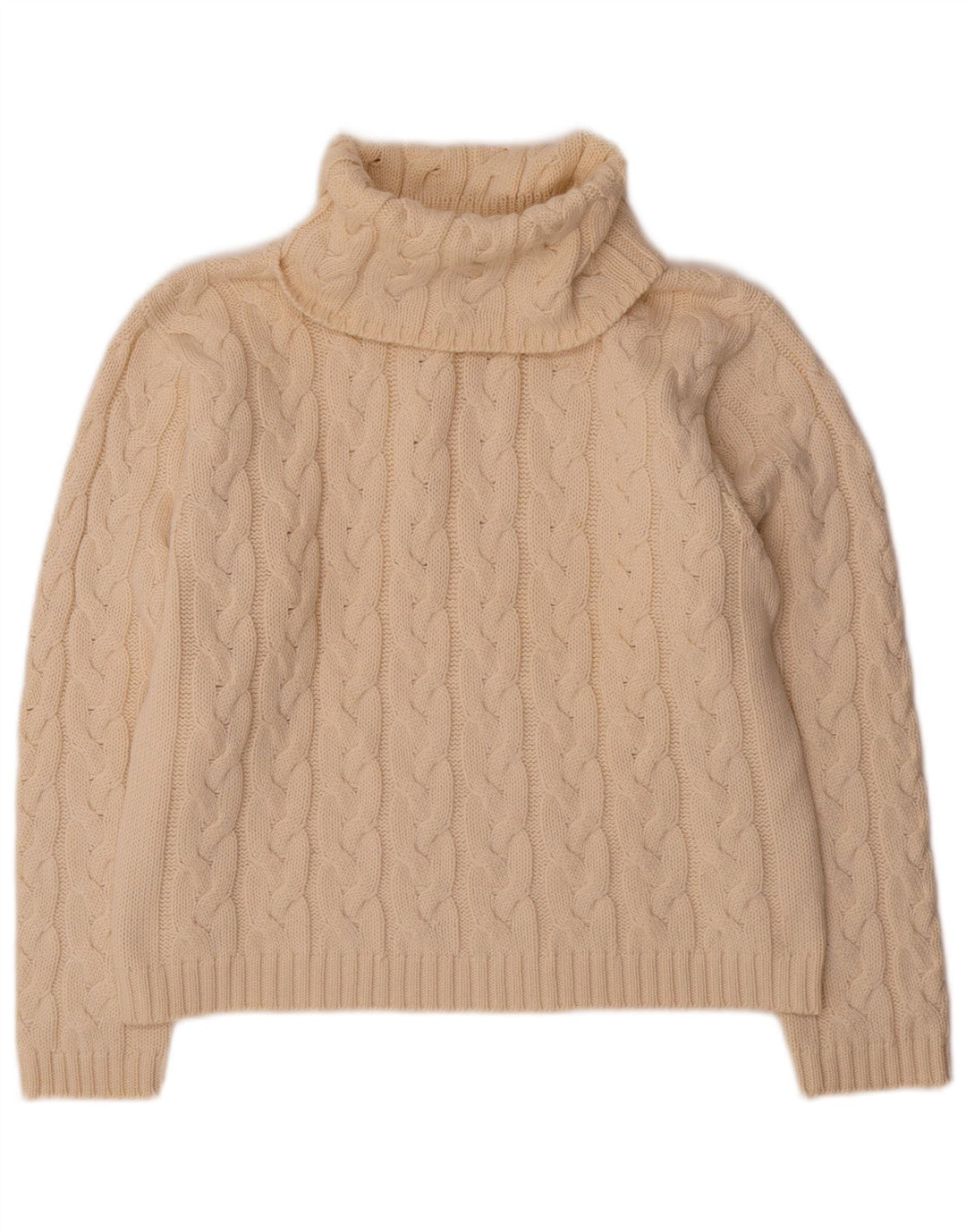 Maglione maglione collo alto da donna Marco Pecci UK 10 piccolo lana bianco sporco