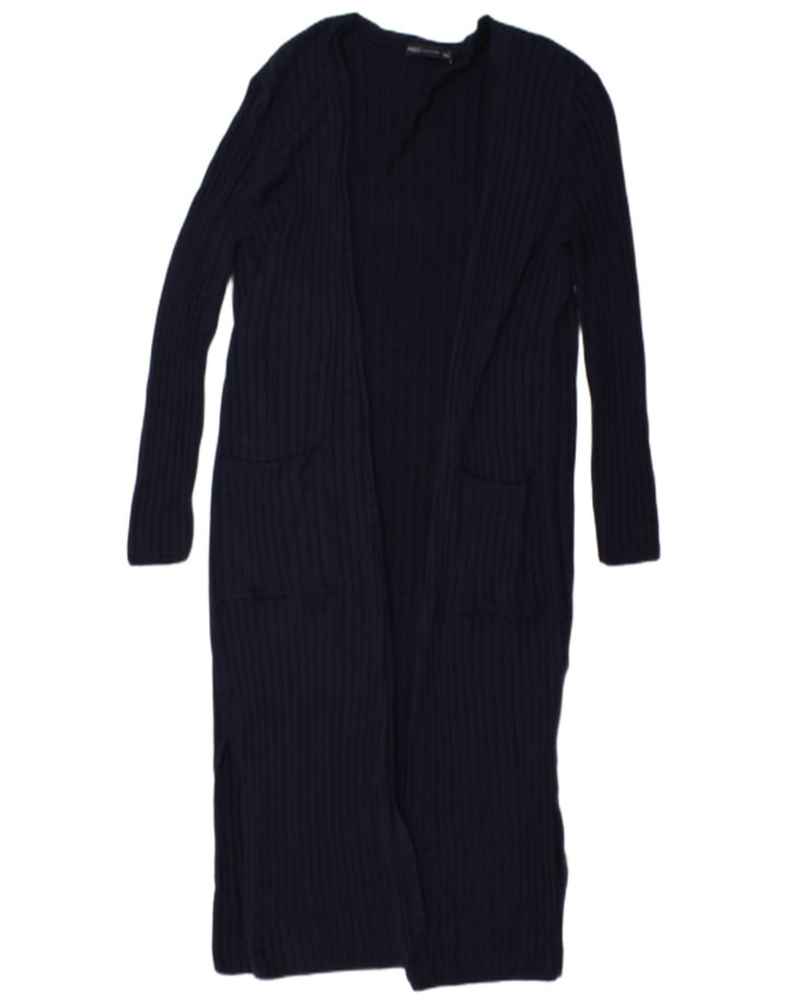 Maglione cardigan lungo da donna Marks & Spencer UK 12 medio blu navy