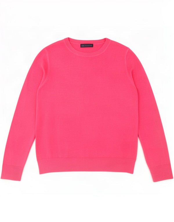 Marks & Spencer maglione da donna con scollo a barchetta UK 14 grande rosa acrilico