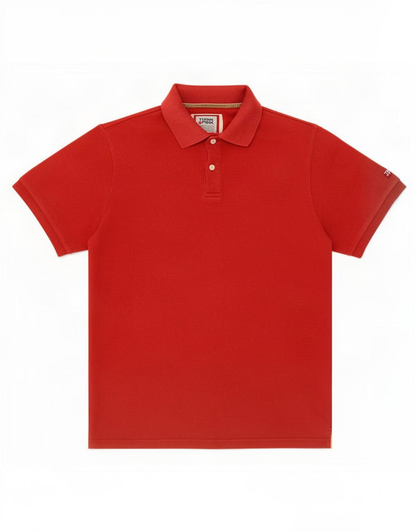 Polo da uomo Think Pink in cotone rosso medio