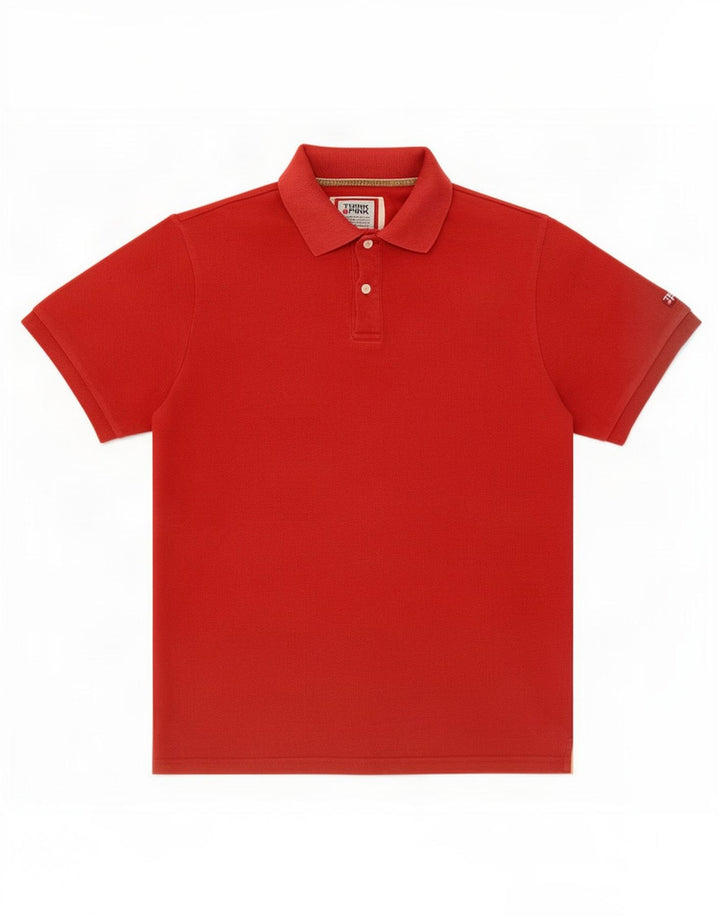 Polo da uomo Think Pink in cotone rosso medio