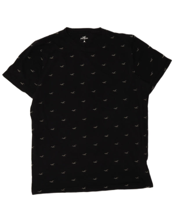 T-shirt grafica da uomo Hollister Top Large in cotone nero