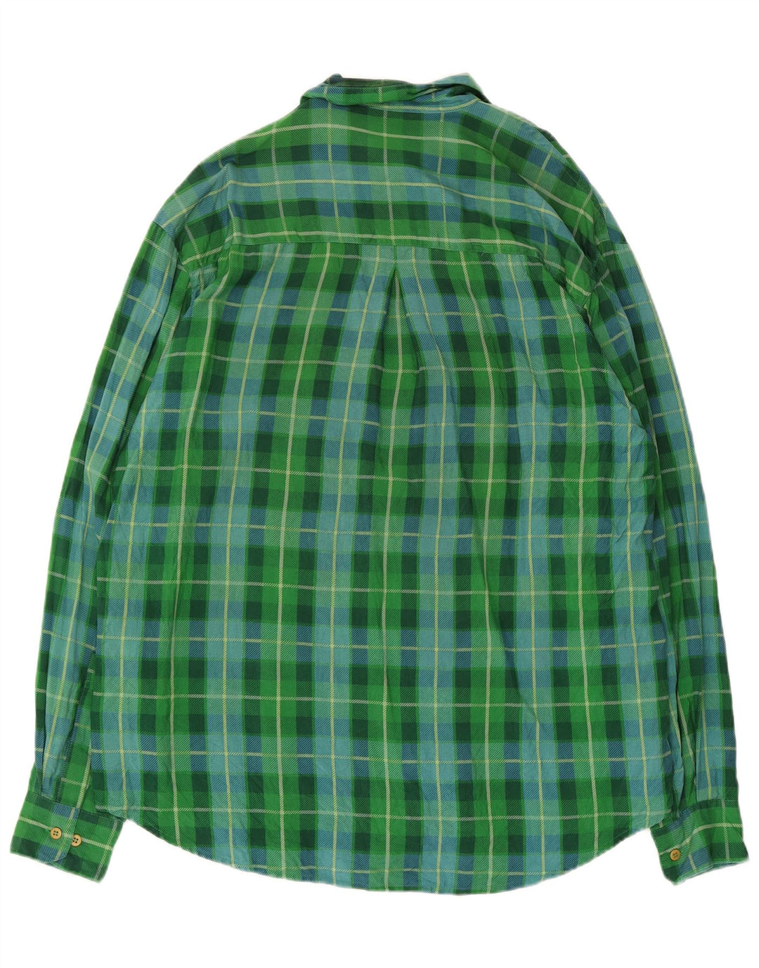 Camicia da uomo Via Ardigo in seta a quadri verde medio