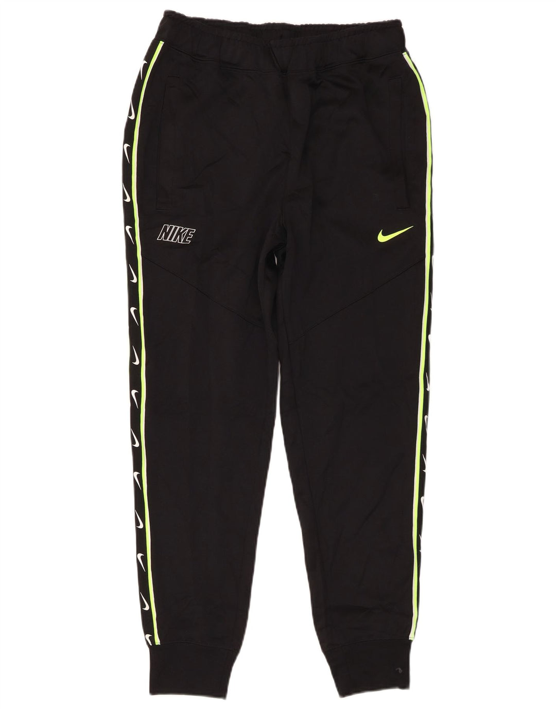 Pantaloni da tuta con grafica Nike da uomo, pantaloni da jogging, piccoli, in poliestere nero
