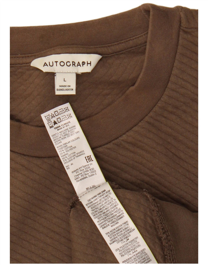 Marks & Spencer - Felpa autografata da uomo, grande, in cotone marrone