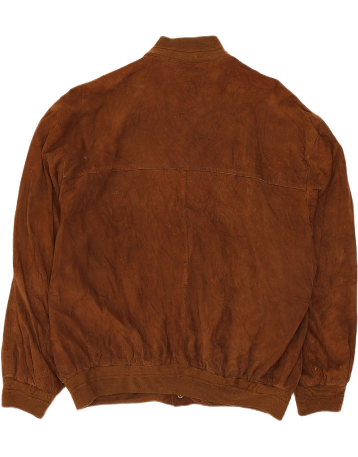 Giubbotto bomber in pelle scamosciata da uomo Scout UK 42 XL Marrone