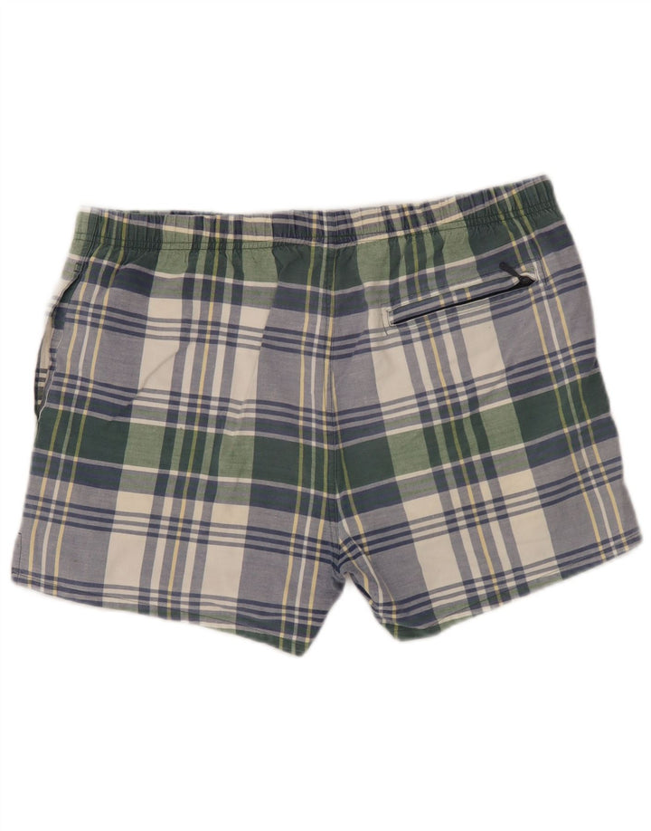 Pantaloncini da bagno da uomo Nautica in cotone a quadri verde medio