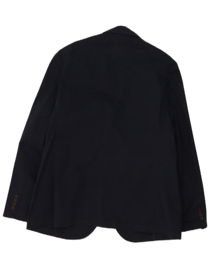 Giacca blazer a 2 bottoni da uomo Marks & Spencer UK 44 XL cotone blu navy