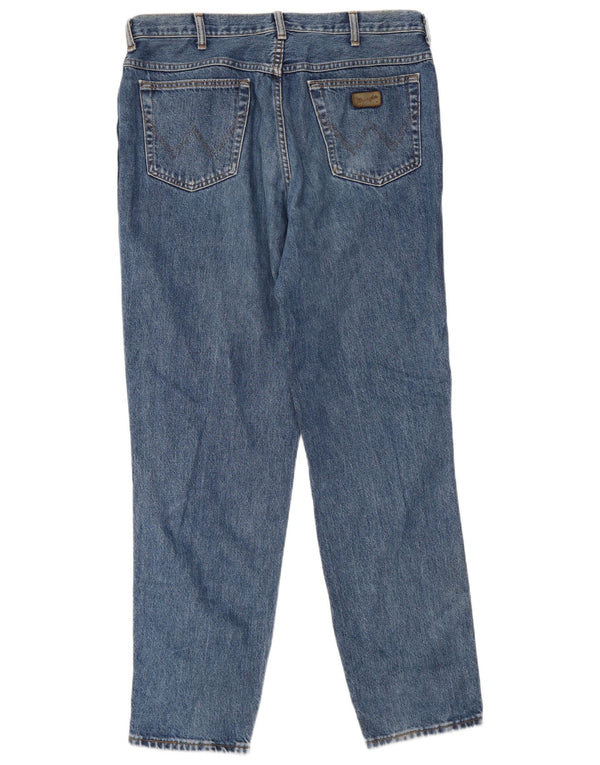 Wrangler Mens Tapered Jeans W38 L35 Blue Cotton