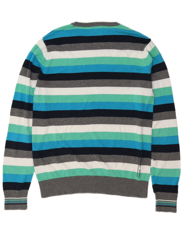 Jack & Jones Maglione girocollo da uomo a righe grandi multicolori