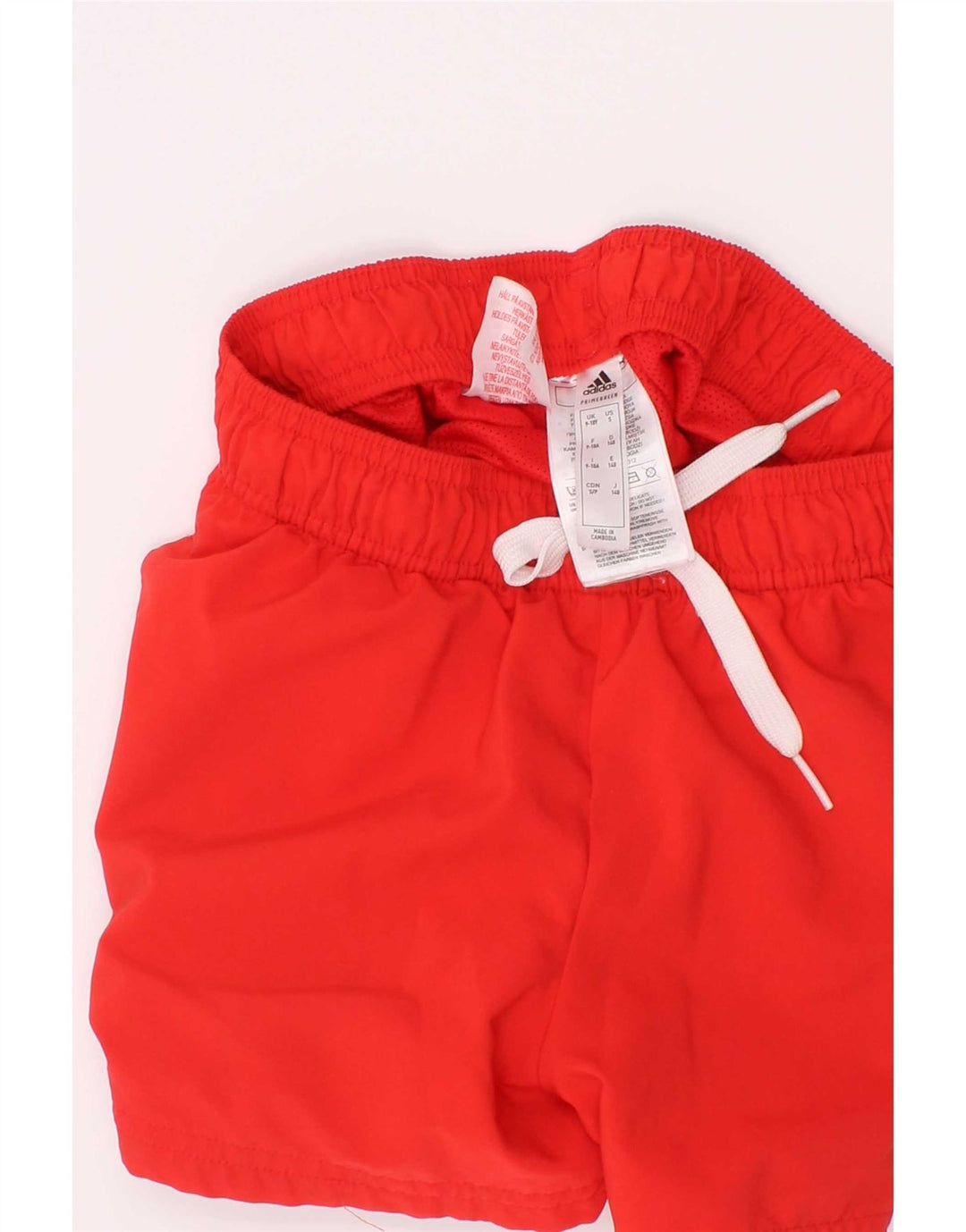 Pantaloncini sportivi Adidas da ragazzo 9-10 anni in poliestere rosso