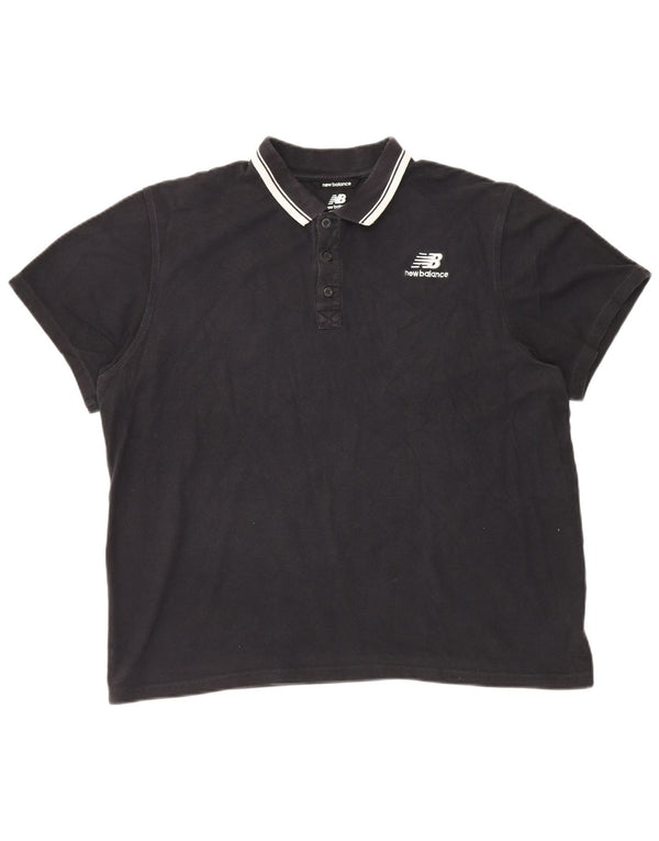 Polo da uomo New Balance XL in cotone nero