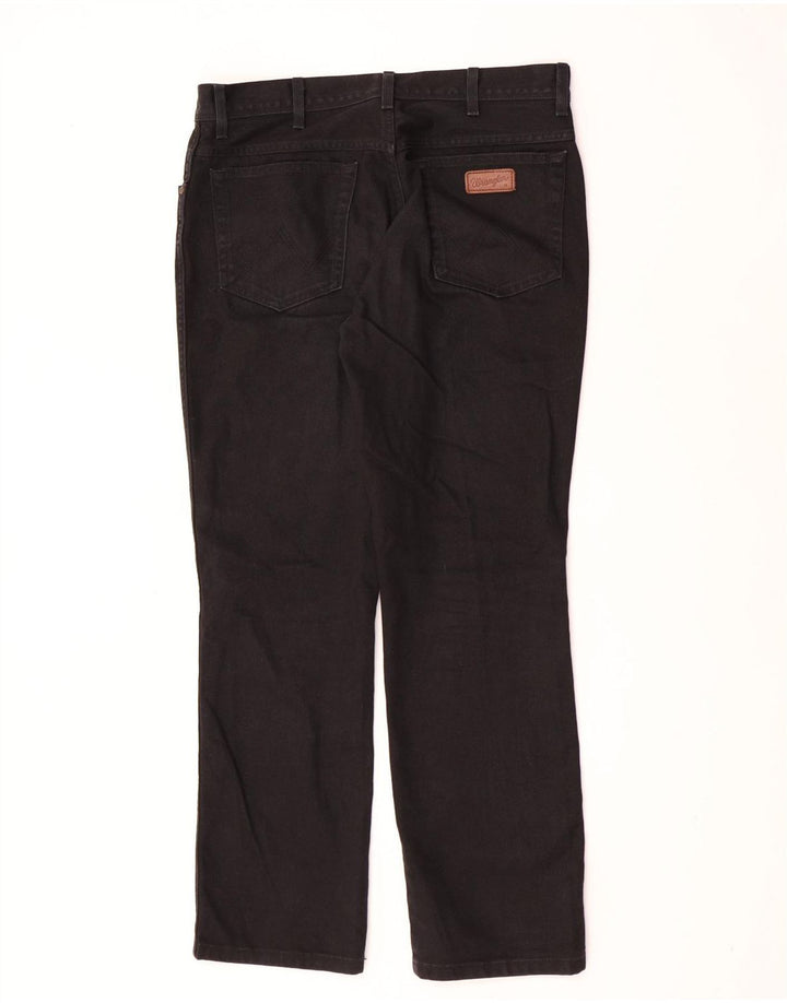 Jeans dritti da uomo Wrangler vestibilità regolare W36 L32 cotone nero